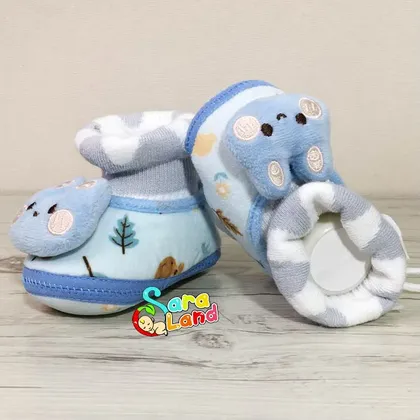 پاپوش جورابی مخمل مدل خرگوش آبی