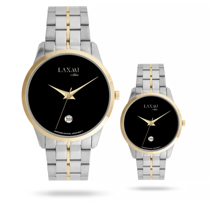 ساعت مچی ست لاکسمی بند استیل مشکی کد Laxmi 8572/11