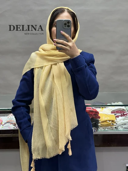 شال پلیسه نخی صابونی وارداتی
