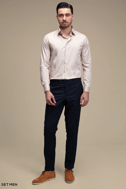 پیراهن مردانه ساده آستین بلند ست من