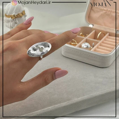 انگشتر زنانه آبکاری نقره رنگ ثابت کد ta10009
