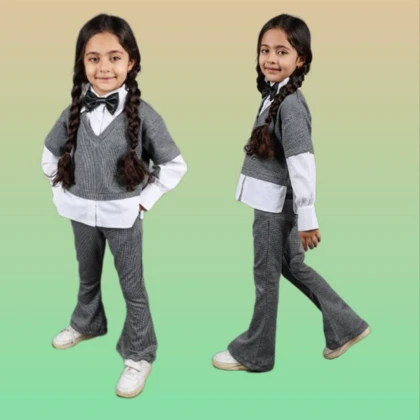 بلوز شلوار بوتکات مجلسی دخترانه پاپیون