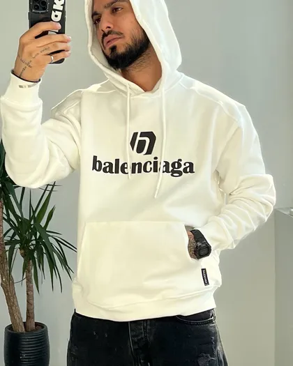 هودی سه نخ ضخیم BALENCIAGA رنگ سفید