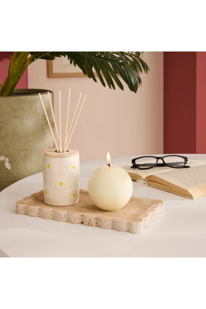 ظرف پذیرایی Karaca Home مدل Terra Traverten مرمر - قهوه‌ای