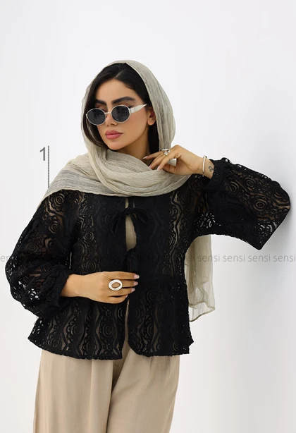مانتو زنانه عروسکی گیپور کد1006095