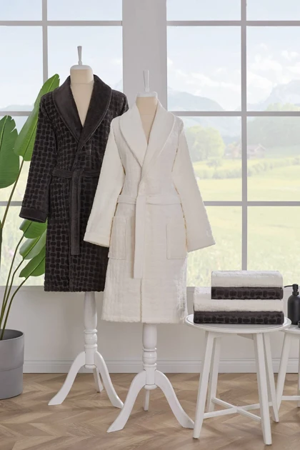 ست حوله‌ای خانوادگی Özdilek مدل Tricot Kadife پنبه‌ای