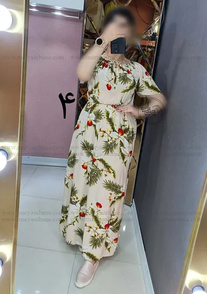 پیراهن نخی دکلته