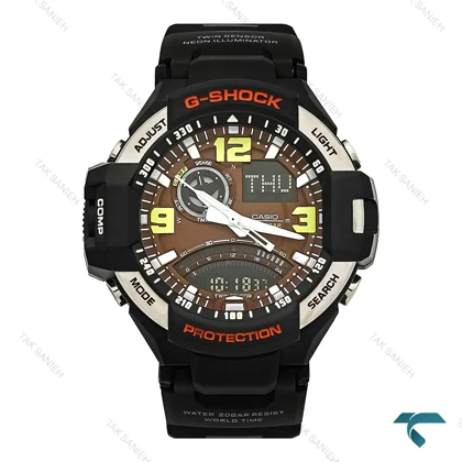 جیشاک GA-1000 مردانه مشکی صفحه قهوه ای GShock-8038-G