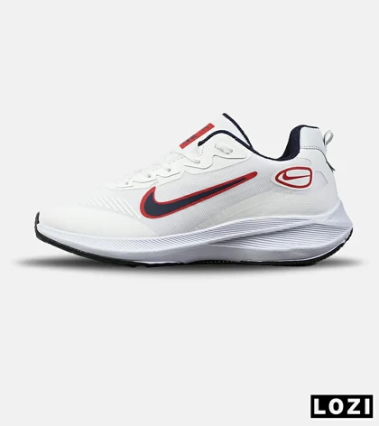 کفش کتانی مردانه و زنانه سفید سرمه ای قرمز NIKE air zoom مدل 8348
