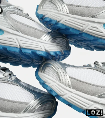 کفش کتانی مردانه و زنانه سفید نقره ای سرمه ای نایک NIKE v5 RNR