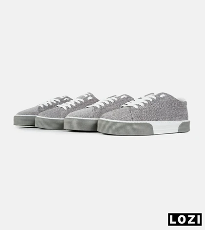 کفش کتانی مردانه طوسی سفید PULL & BEAR مدل 7450