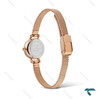 ساعت DW زنانه گرد حصیری مینی رزگلد صفحه سبز DW-6649-L