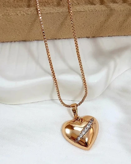 گردنبند قلب نگین خطی ژوپینگ