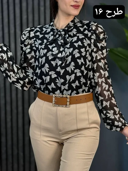 شومیز آستین پف کد 1767