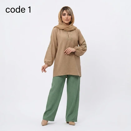 شومیز و شلوار صوفیا گلدوزی مدل آرالیا علیدسا