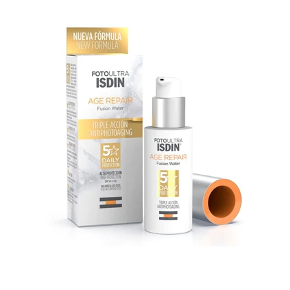 ضد آفتاب بی رنگ ایزدین ISDIN مدل ایج ریپیر فیوژن واتر AGE REPAIR FUSION WATER ضد چروک
