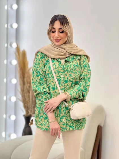 شومیز طرح دار تک جیب
