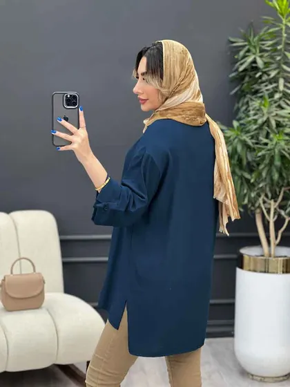 مانتو دکمه مخفی بغل چاک