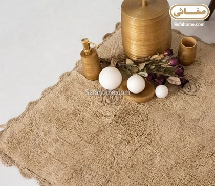 فرش فانتزی پنبه‌ای دوربافت مستطیل لاروس