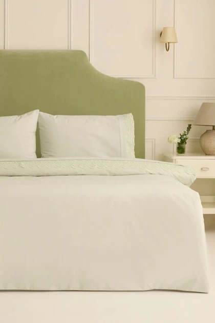 سرویس روتختی دو نفره Karaca Home مدل Velisse پنبه‌ای - سبز مریم‌گلی