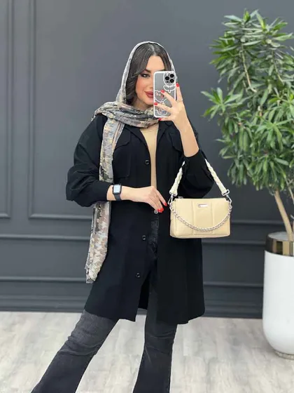 مانتو لینن جیب پاکتی پیله دار