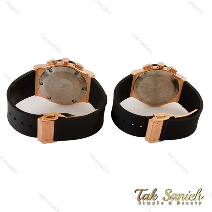 ساعت هابلوت ست رزگلد مشکی سه موتوره صفحه اسکلتون Hublot-4410-S