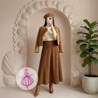 دامن مخمل کلوش بلند در رنگبندی متنوع(کد1425)