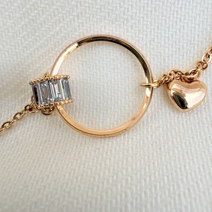 دستبند زنجیری تنیسی طلایی ژوپینگ