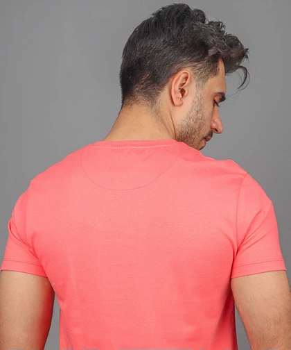 تیشرت ساده صورتی مردانه 9133