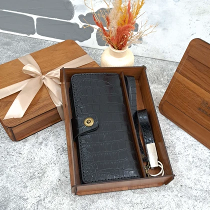 کیف پول دستی مردانه چرم طبیعی روکو