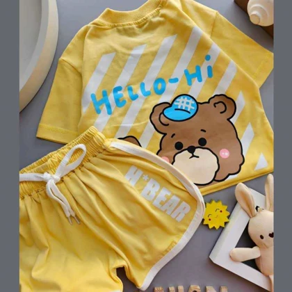 تیشرت شلوارک پسرانه خرسی HELOO HI