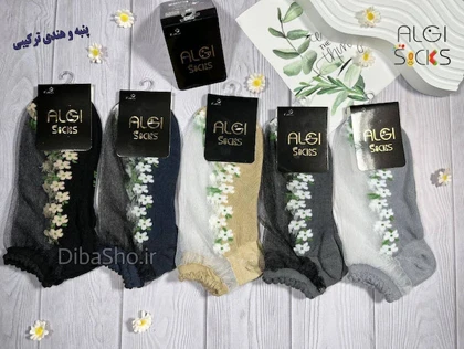 جوراب مچی زنانه شیشه ای مدل گل بابونه