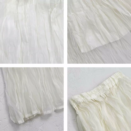 دامن زنانه تک‌رنگ نباتی