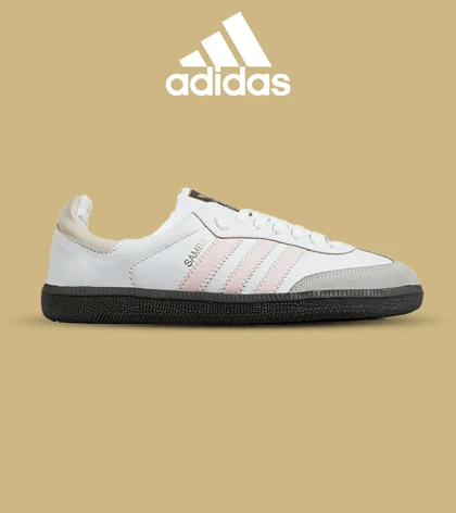کفش کتانی زنانه سامبا سفید صورتی ADIDAS Samba مدل 7304