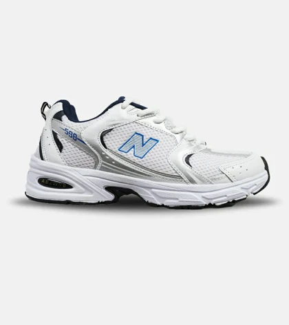 کفش کتانی مردانه و زنانه سفید نقره ای آبی NEW BALANCE 530