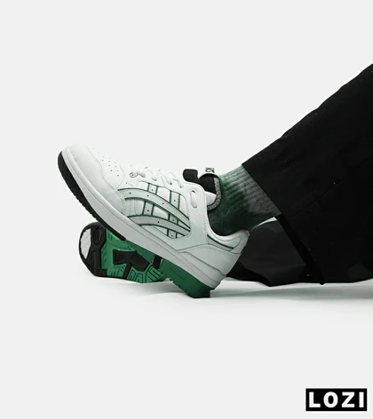 کفش کتانی مردانه سفید سبز ASICS TIGER RUNNER II