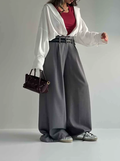 شلوار گاباردین کمردوبل
