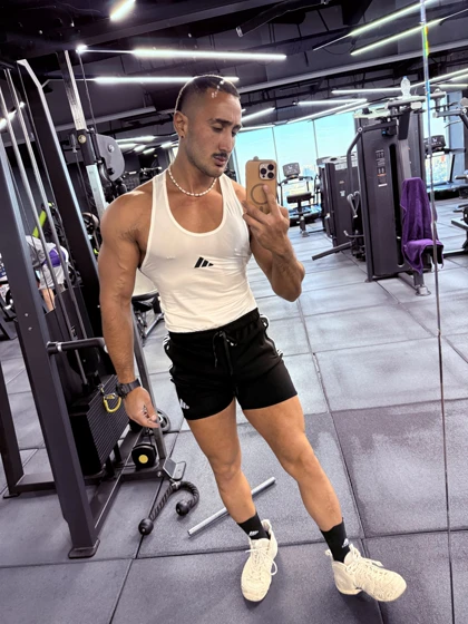 رکابی قهرمانی طرح ADIDAS بدنسازی سفید