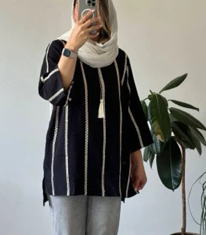 تونیک مانتویی سوزن دوزی دیبا
