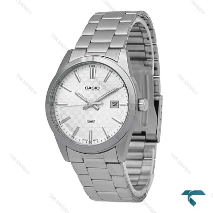 ساعت کاسیو مردانه MTP-VD03d-7a اورجینال نقره ای صفحه سفید Casio-7416-G