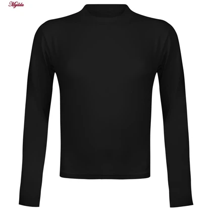 کراپ تیشرت آستین بلند زنانه مدل پشت بند ضربدری رنگ مشکی کد 5228-609P