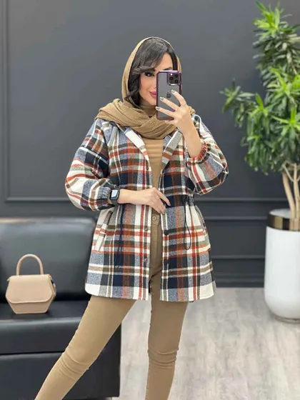 شکت چهارخونه کلاه دار کمرگت