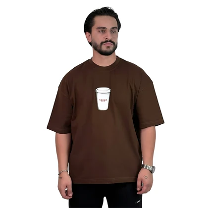 تیشرت ماکان قهوه ای مدل CUP