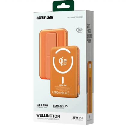 پاور بانک 10000 وایرلس گرین لاین Green Lion مدل GL-PX95 توان 35 وات