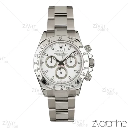 ساعت رولکس دیتونا مردانه سه موتوره نقره ای صفحه سفید 102505