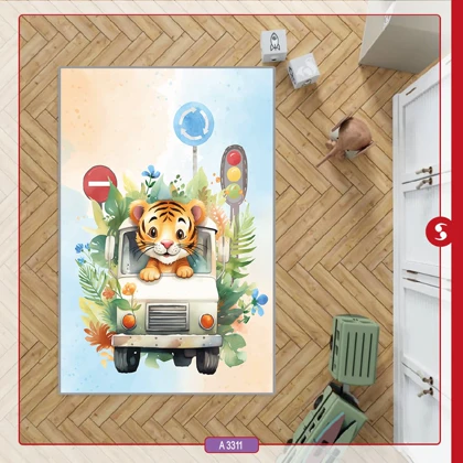 فرشینه اتاق کودک برند مینوریا طرح حیوانات کد p-520