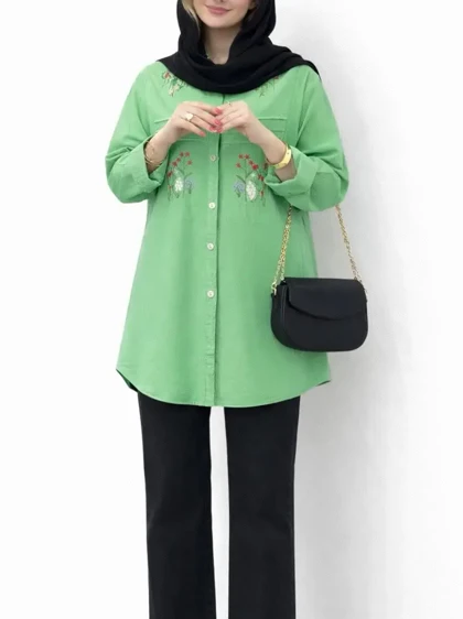 مانتو لینن گلدوزی گلسا 1