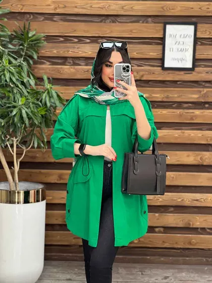 مانتو لینن کمرگت بغل سه دکمه