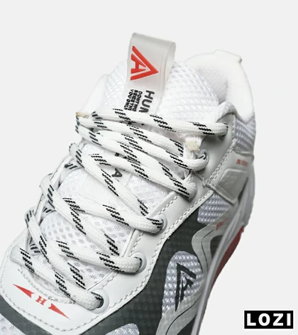 کفش کتانی سفید طوسی قرمز مردانه و زنانه HUMTTO مدل 8181