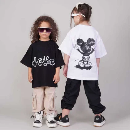 تیشرت با شلوار کارگو بچه گانه طرح فشن ست خواهربرادری